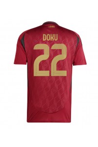 België Jeremy Doku #22 Voetbaltruitje Thuis tenue EK 2024 Korte Mouw